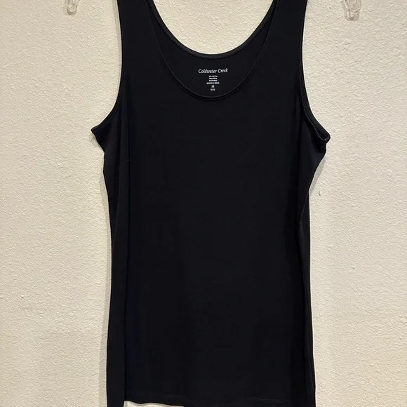 Two Coldwater Creek Tank Tops—one Black, one White—Size M (10-12) - Picture 5 of 7